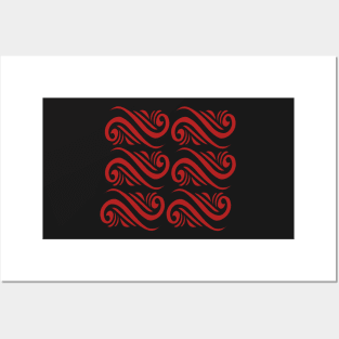 Geometric red decoration Posters and Art